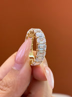 for alp 18k Yellow gold emerald eternity band, 9.38 carats total D/vvs2
