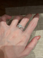 1.2ct Princess Cut Lab Grown Diamond Ring | Twisted Pavé Band with Split Shank Design | Platinum