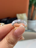 For Barill 18k white gold assher cut band