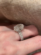 3 Carat Oval Cut Lab Grown Diamond Ring 18K White Gold