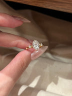 1.0ct Oval Shape Lab Grown Diamond Ring | Twisted Pavé Band with Round Diamond Accents | Gold