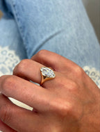 1.5ct Marquise Shape Lab Grown Diamond Ring | Solitaire Bezel Setting with Tapered Gold Band | 14K/18K Gold