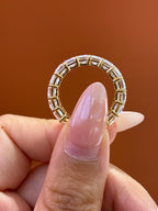 for alp 18k Yellow gold emerald eternity band, 9.38 carats total D/vvs2