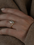 2.00ct Oval Cut Lab Grown Diamond Ring | Sculptural Curved Band Solitaire Engagement Ring | 14K/18K Gold