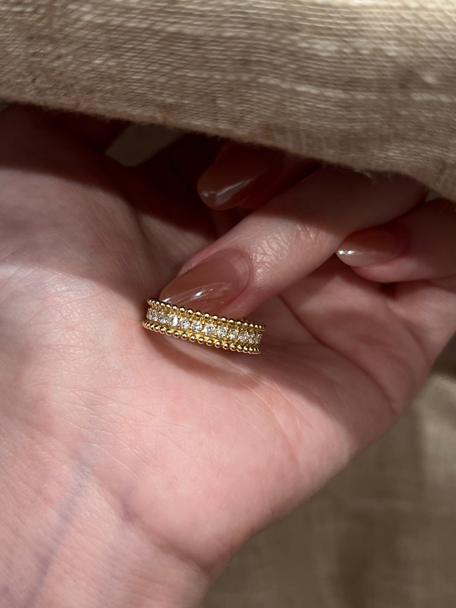 18K Yellow Gold Diamond Eternity Band Ring with Round Brilliant Cut Lab Grown Diamonds