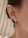3 Carat Each Heart Shape Lab Grown Diamond Stud Earrings | Minimalist Four Prong Setting | Platinum