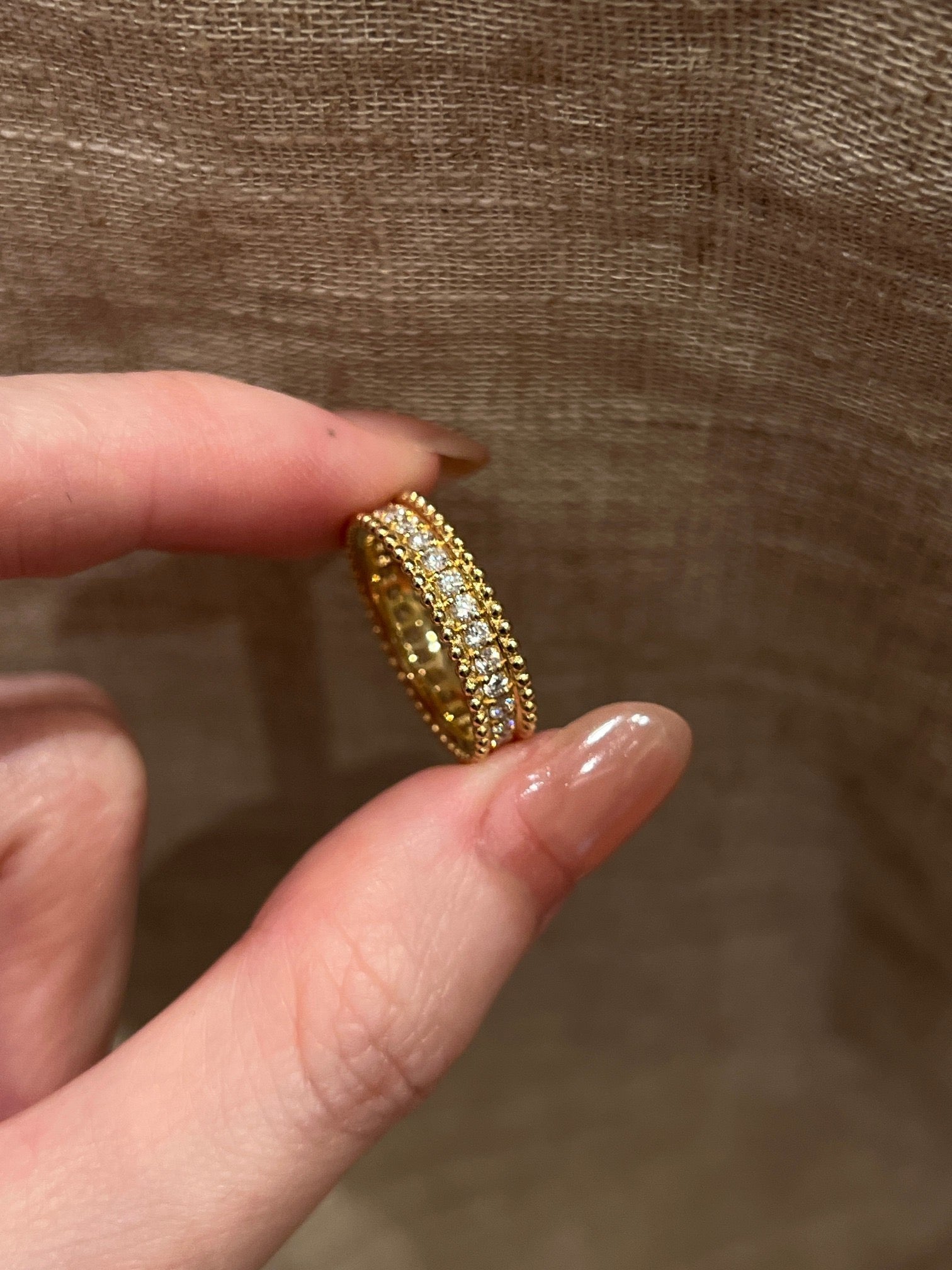 18K Yellow Gold Diamond Eternity Band Ring with Round Brilliant Cut Lab Grown Diamonds