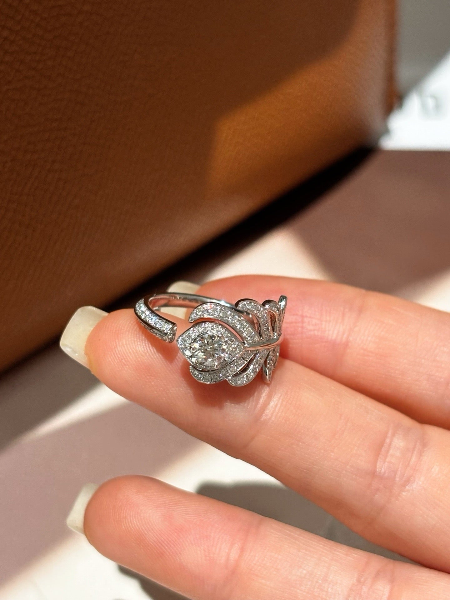 1.5 Carat Round Lab Grown Diamond Ring 18K White Gold
