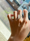 2.5ct Radiant Cut Lab Grown Diamond Ring | Hidden Halo Pavé Band Engagement Ring | Platinum