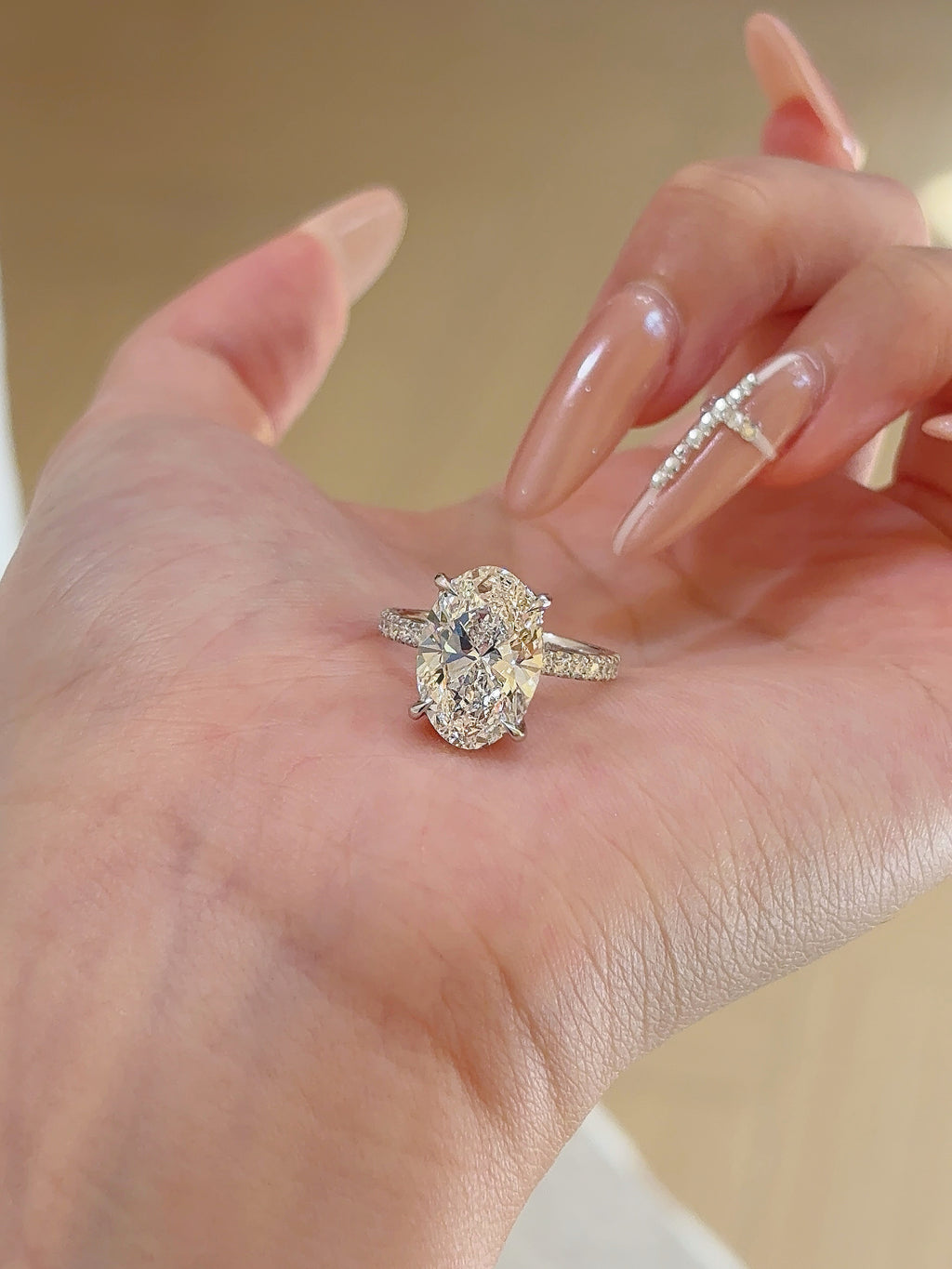 2.0ct Pear Shape Lab Grown Diamond Ring | Pavé Halo Setting with Split Shank Band | Platinum