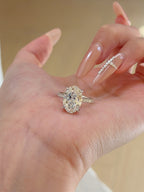 2.0ct Pear Shape Lab Grown Diamond Ring | Pavé Halo Setting with Split Shank Band | Platinum