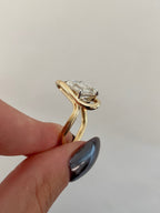 3 Carat Emerd Lab Grown Diamond Rings 18K Yellow Gold