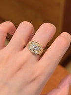 1.65 Carat Diamond Art Deco Statement Ring 18K Yellow Gold