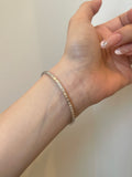 Lab Grown Diamond Bangle Bracelet | Emerald Cut Diamond Eternity Bangle | 18K White Gold Luxury Jewelry