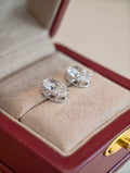 2 Carat Each Oval Cut Lab Grown Diamond Stud Earrings | Four Prong Setting | 18K White Gold Classic Solitaire Earrings