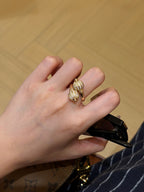 1.5 Carat Diamond Double Orb Statement Ring 18K Yellow Gold