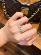 2 Carat Diamond Floral Statement Ring 18K White Gold