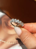 Marquise Cut Lab Grown Diamond Band Ring 18K White Gold