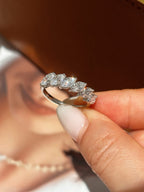 Marquise Cut Lab Grown Diamond Band Ring 18K White Gold