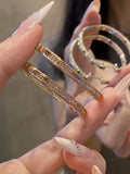 5.0 Carat Total Oval Cut Lab Grown Diamond Hoop Earrings | Pavé Setting Four Prong | 18K Yellow Gold