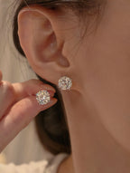 3 Carat Each Round Lab Grown Diamond Stud Earrings | Four Prong Setting | Classic Solitaire Diamond Earrings | 18K Gold
