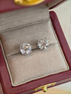 3 Carat Each Round Lab Grown Diamond Stud Earrings | Four Prong Setting | Classic Solitaire Diamond Earrings | 18K Gold