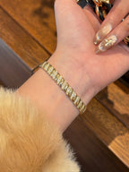 Diamond Pavé Link Bracelet | Round Brilliant Cut Diamond Chain Bracelet | 18K Yellow Gold Luxury Jewelry