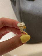 3 Carat Cushion Cut Lab Grown Diamond Ring 18K Yellow Gold