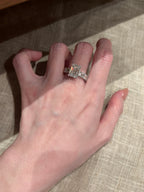 2.3ct Emerald Cut Lab Grown Diamond Ring | Baguette Diamond Pavé Band Engagement Ring | Platinum