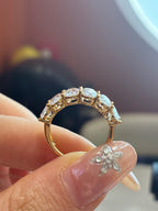 For Esther 18k yellow gold oval cut half eternity band oval D/VVS 3.3ct