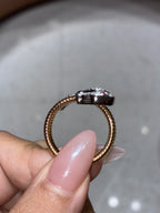 For Rach Borack Moloo 14k yellow gold Snake Ring tiny diamonds 0.26ct.Dvvs