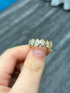 For kathleen 18k yellow gold bezel pear band 2.9ct +emerald bezel