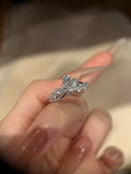 1.0ct Round Brilliant Cut Lab Grown Diamond Ring | Floral Cluster Pavé Band with Curved Diamond Accents | Platinum