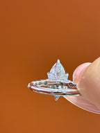 Deposit  for nicki 18k Marquise center stone, 5 carats, with approximately 0.33 carats of side stones, featuring a petal-style setting D/vvs2