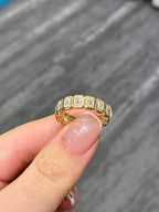 For kathleen 18k yellow gold bezel pear band 2.9ct +emerald bezel