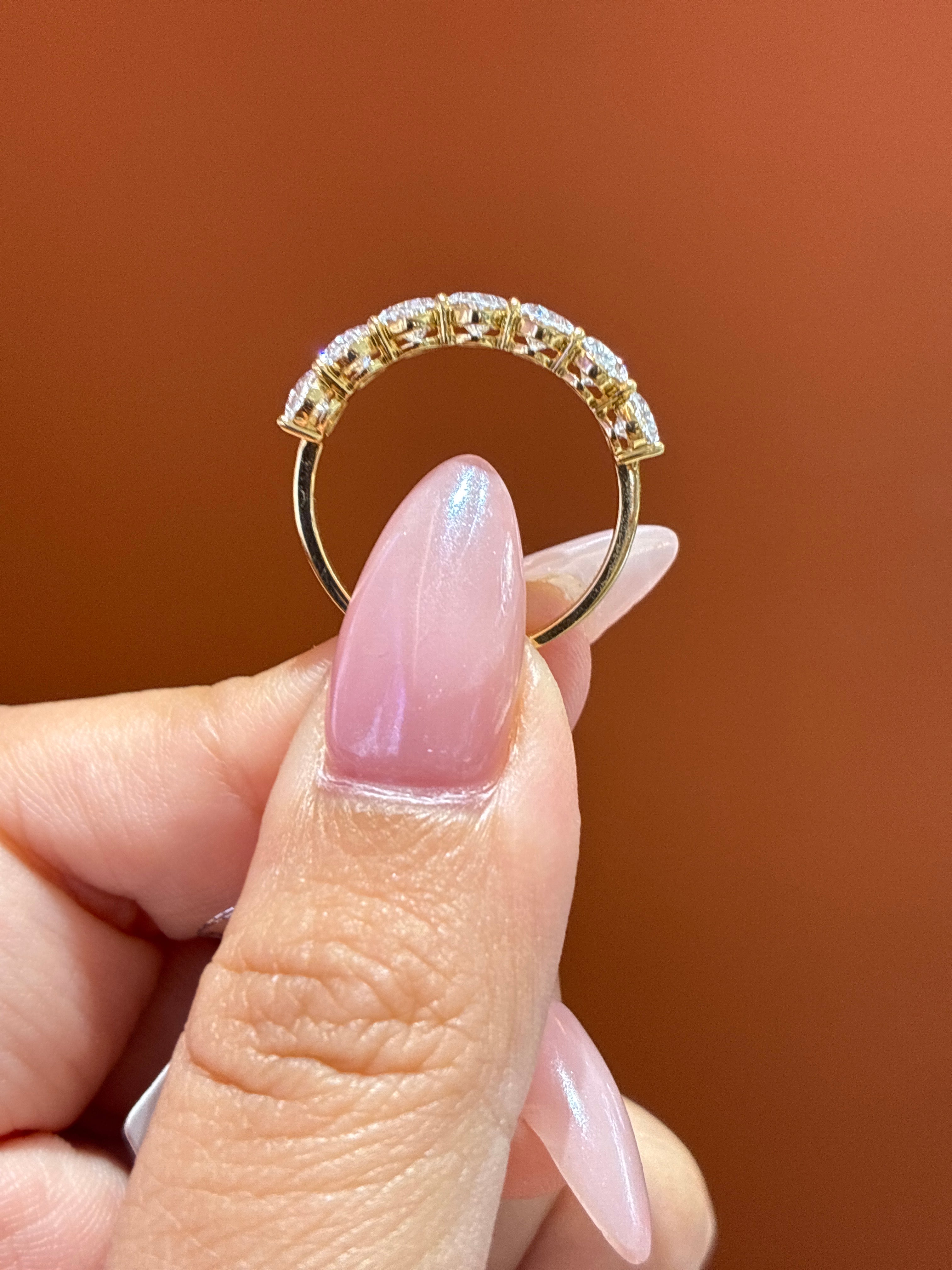 Deposit For jerry 14k yellow gold 5 stone design round cut 2.15ct D/vvs2