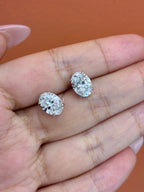 for Audrey Steele White oval diamond stud earrings 2 carats each 4 carats total D/vvs2
