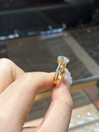 For kaydeevee 18k oval special design main stone1.5ct side stone 0.2ct D /vvs2