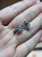 for Audrey Steele 14k White round diamond stud earrings 2 carats each 4 carats total D/vvs2