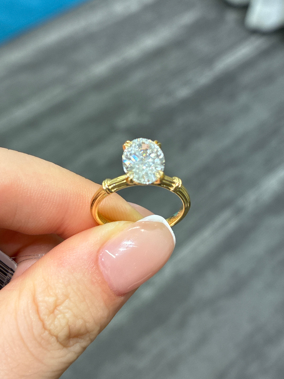 For Kathleen both 18k oval yellow gold 2ct D/vvs +pear shape 3ct F/VVs