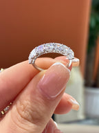For Barill 18k white gold assher cut band