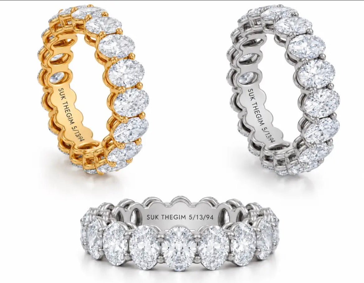 For SamanthaRia 18k white oval about 7.8ct oval diamond full eternity band