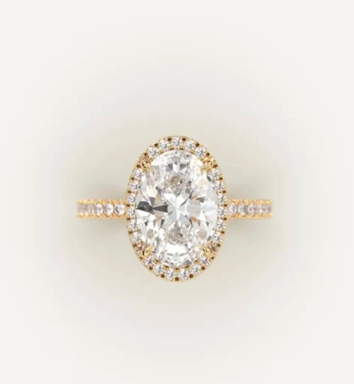 Half deposit For Samm mother anniversary ring ❤️ 14k yellow gold 4ct oval with halo and pave band