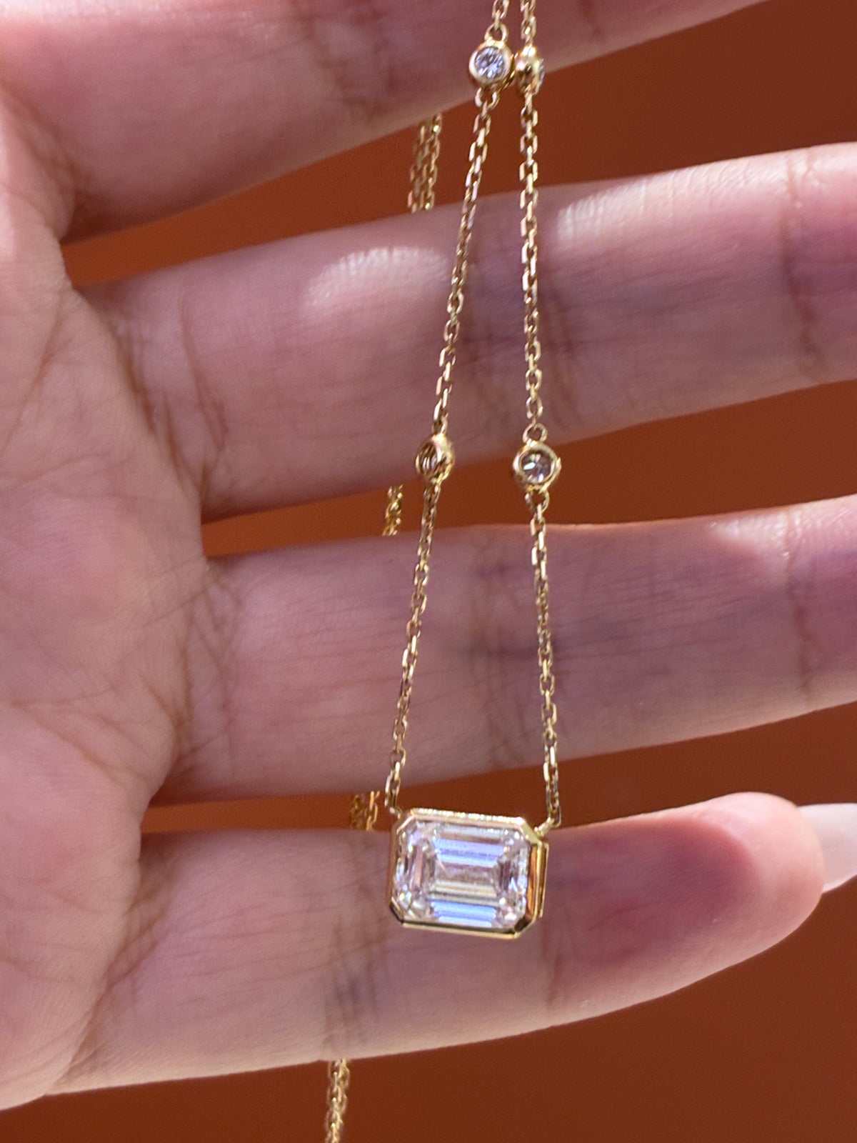 Remaining balance
 For Tracey 14k yellow gold 2ct E/ vs1 emerald cut necklace