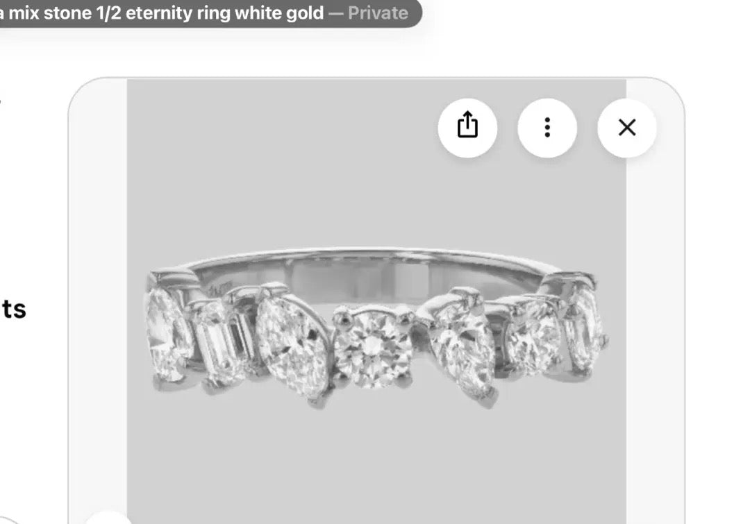 half deposit For rortiz 18k white gold mix cut hald eternity band customize 3ct D VVS